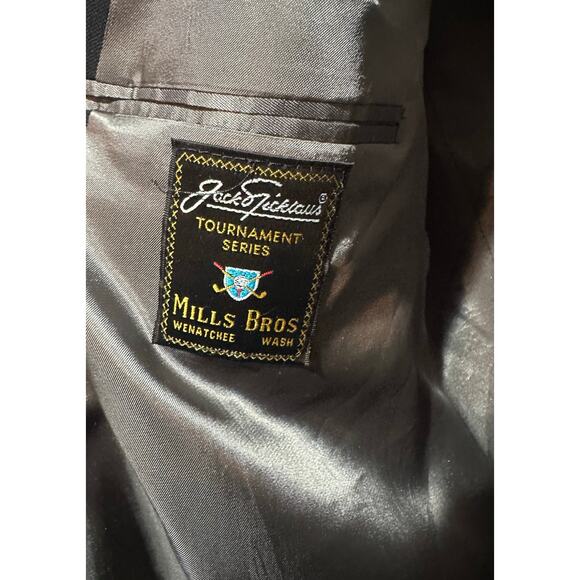 Jack Nicklaus Tournament Series Mens 44L Gold Button Black Blazer Sport Coat USA - Picture 3 of 7